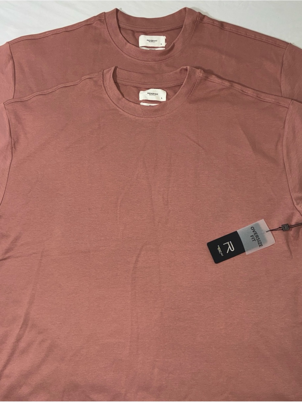Reserved Supply Crewneck large T-Shirt Ash Rose - oversized lot of 2  NWT